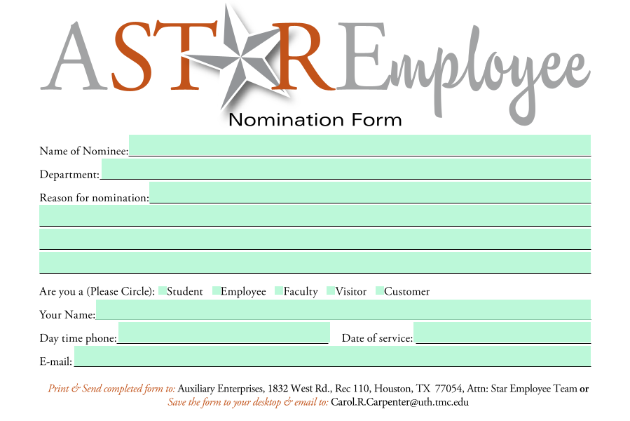 Nomination Form screenshot
