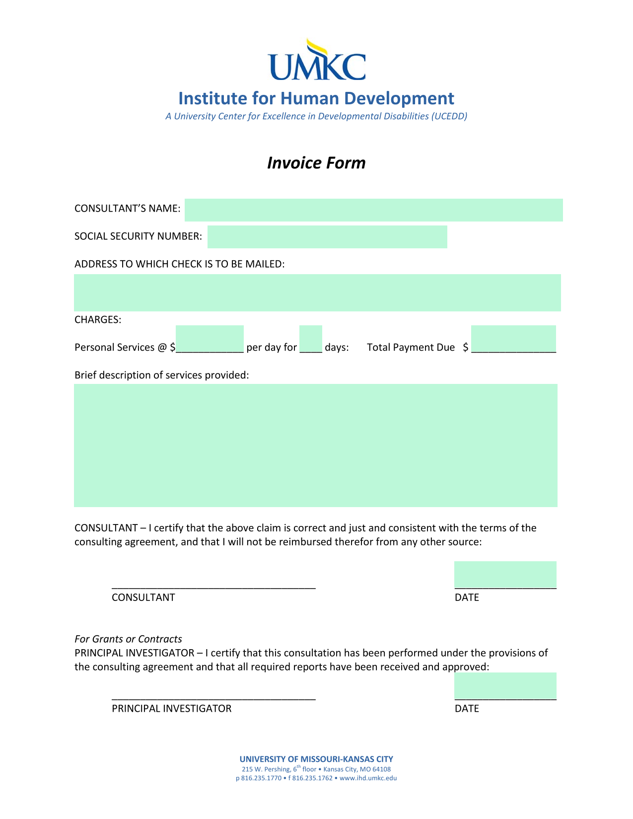 Invoice Form screenshot