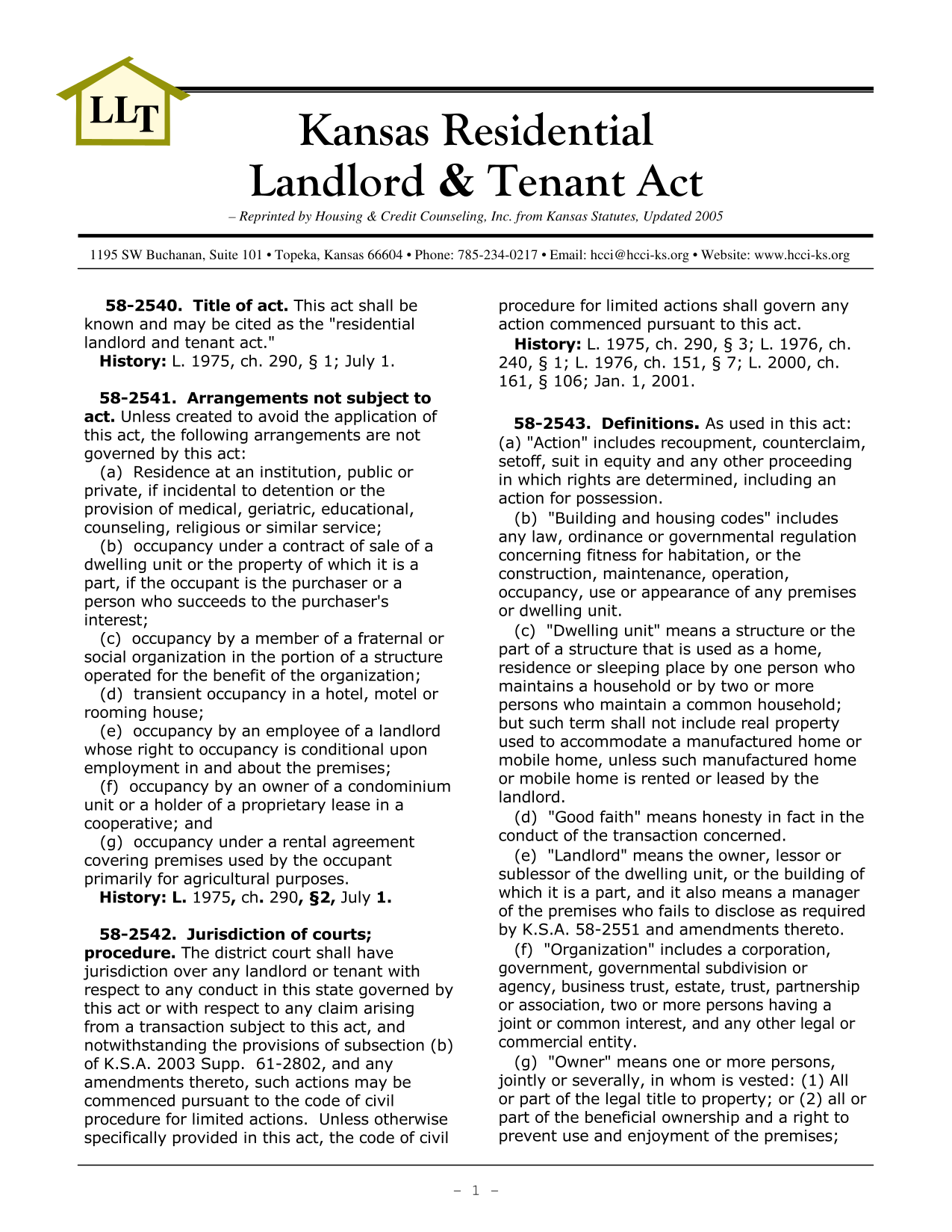 Residential Landlord And Tenant Act screenshot