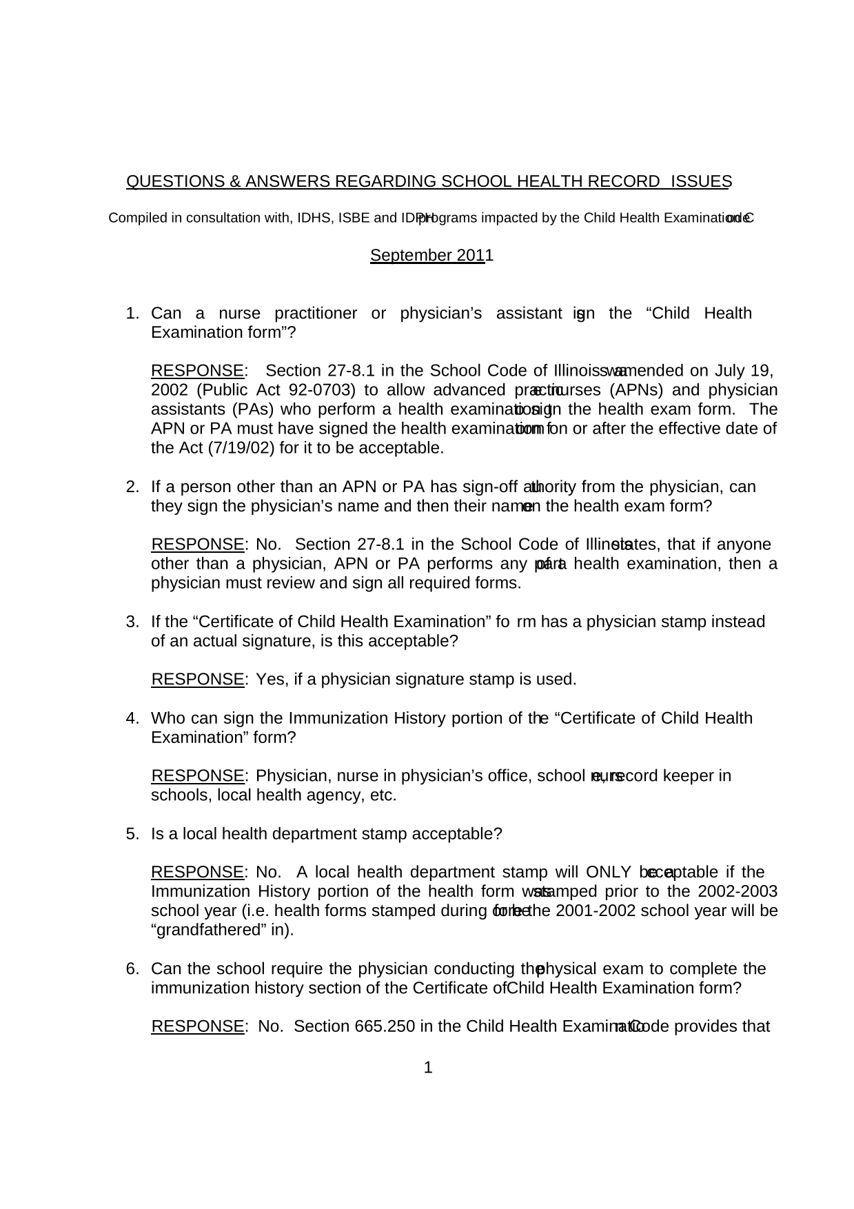 Questions  Answers Regarding School Health Record Issues screenshot