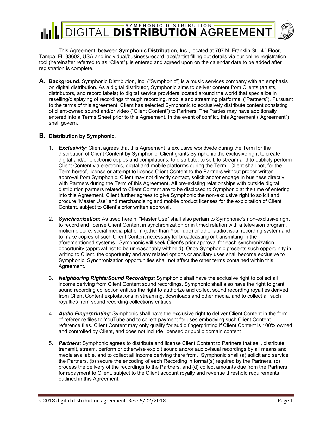 Digital Distribution Agreement screenshot