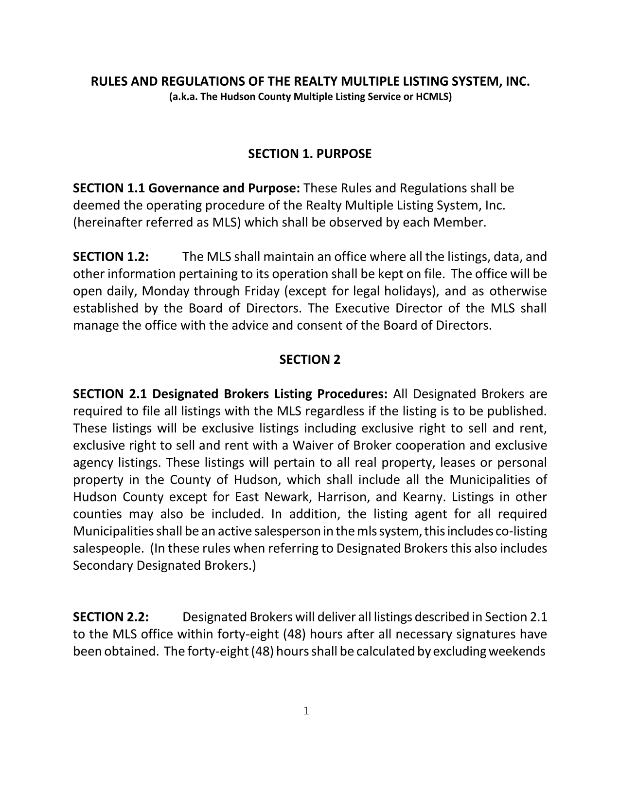 Rules And Regulations Of The Realty Multiple Listing System, Inc. screenshot