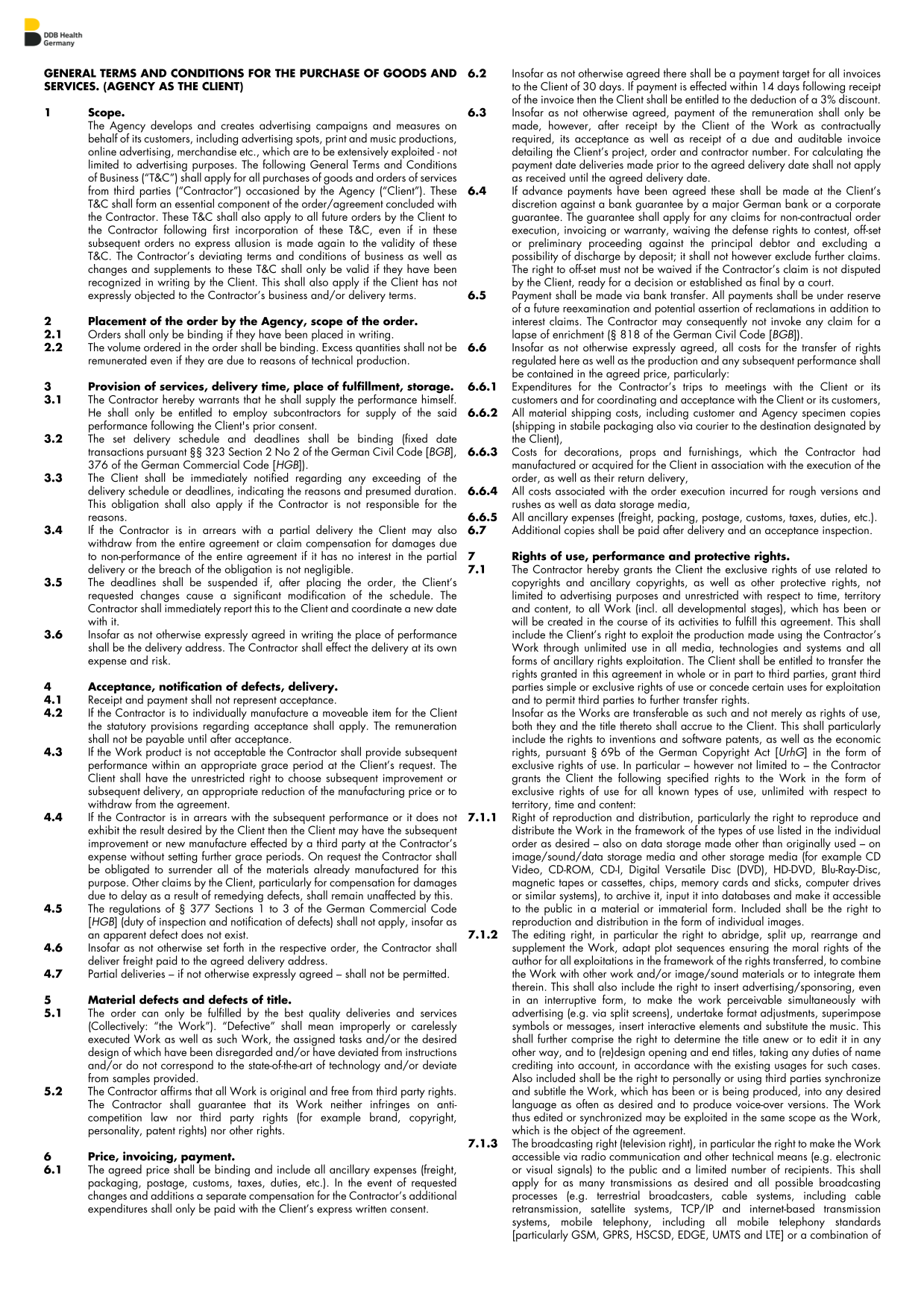 General Terms And Conditions For The Purchase Of Goods And Services screenshot