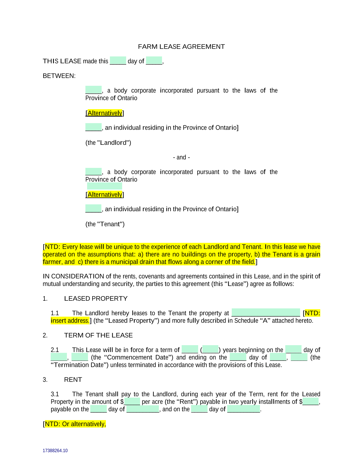 FARM LEASE AGREEMENT screenshot