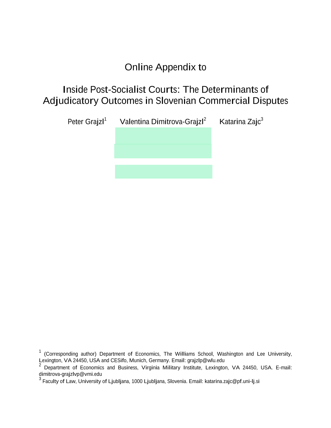 Inside Post Socialist Courts Online Appendix screenshot