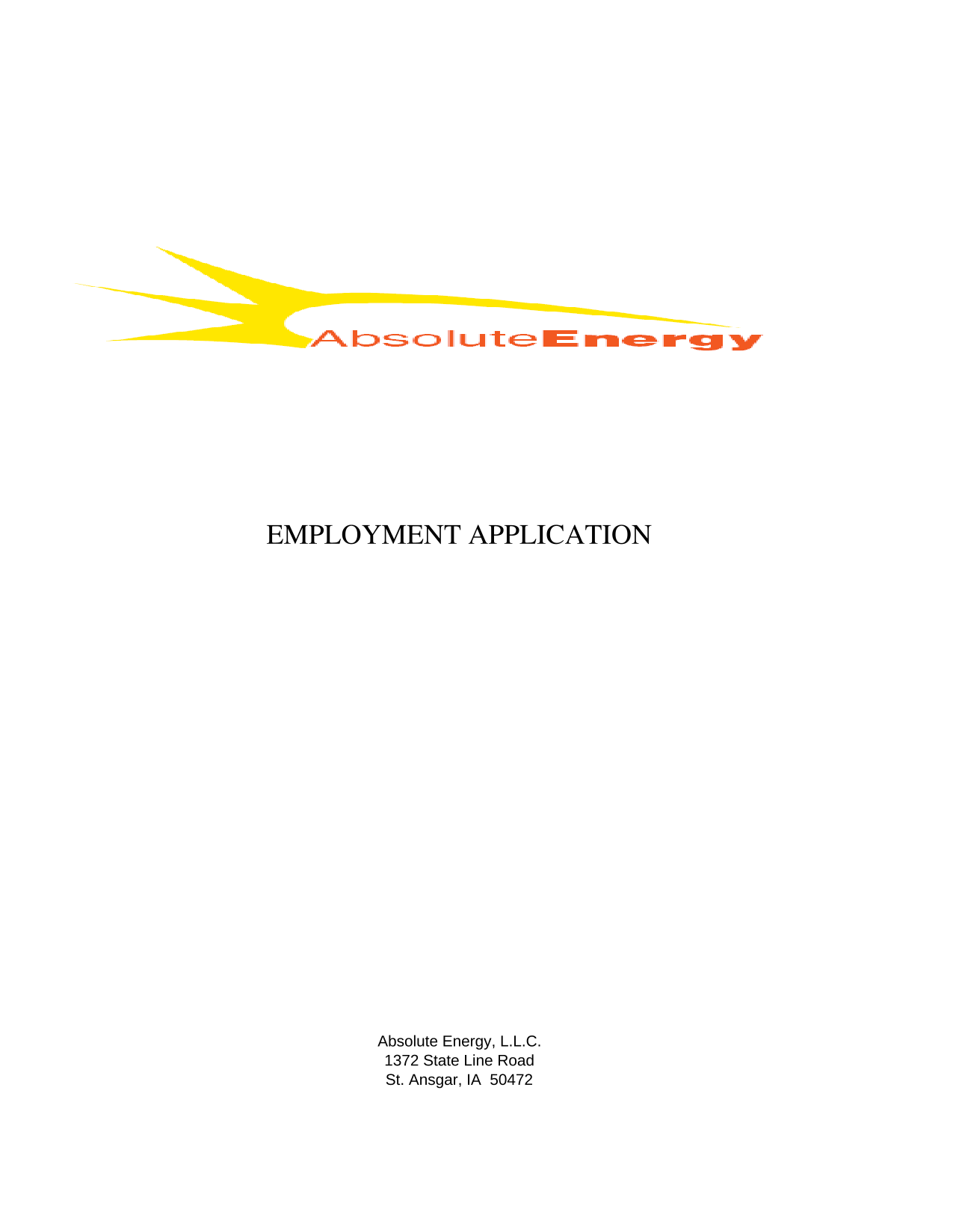 EMPLOYMENT APPLICATION screenshot