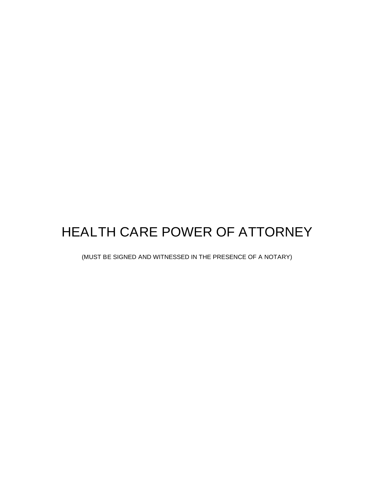Health Care Power Of Attorney screenshot