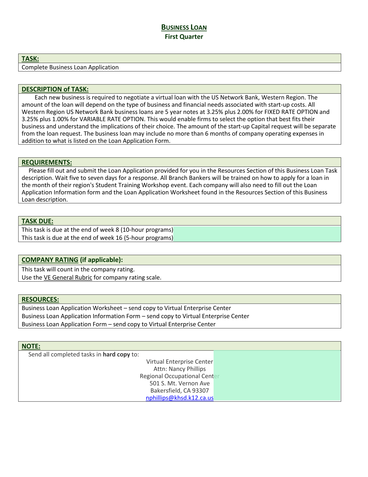 Business Loan Application screenshot