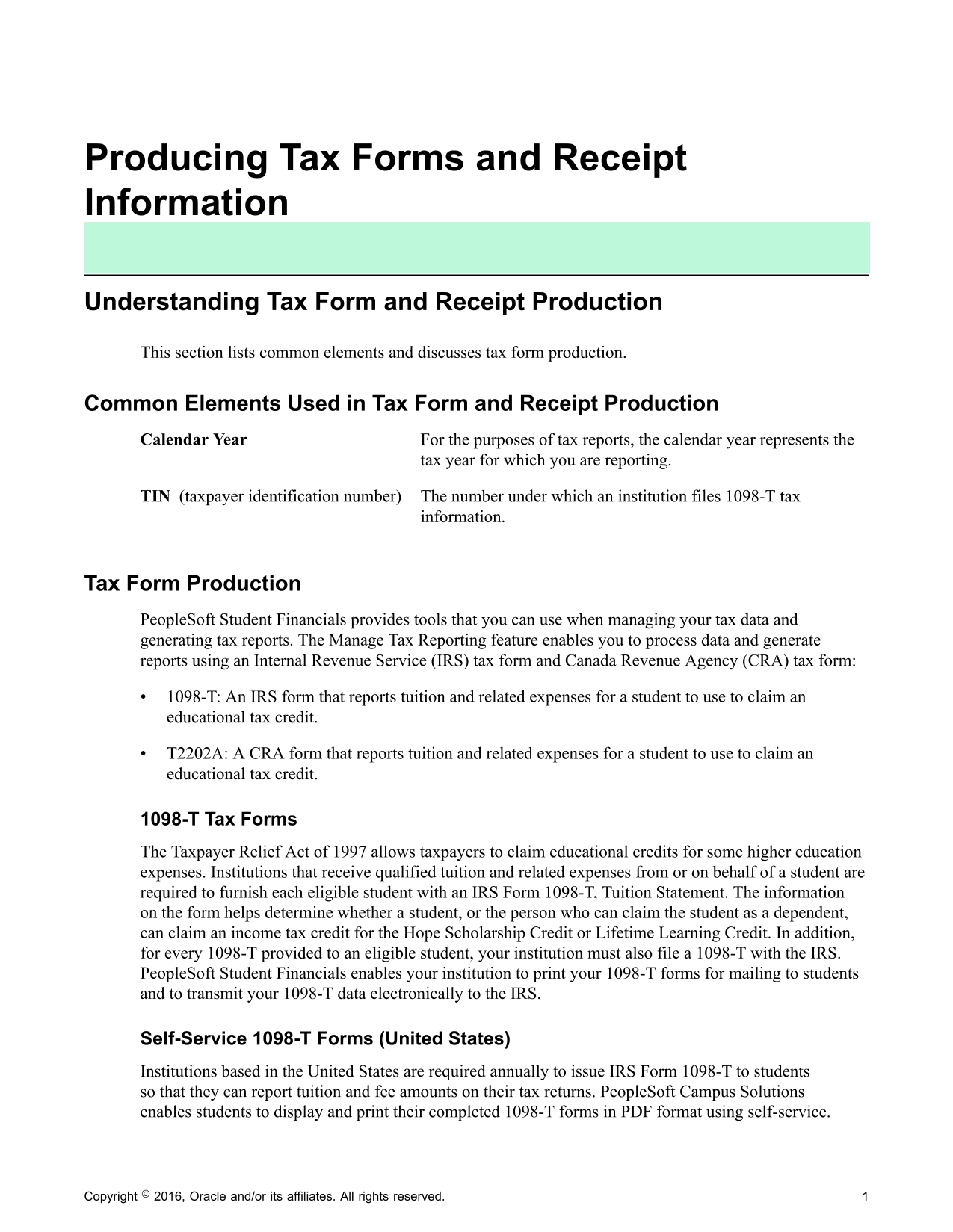 Producing Tax Forms And Receipt Information screenshot