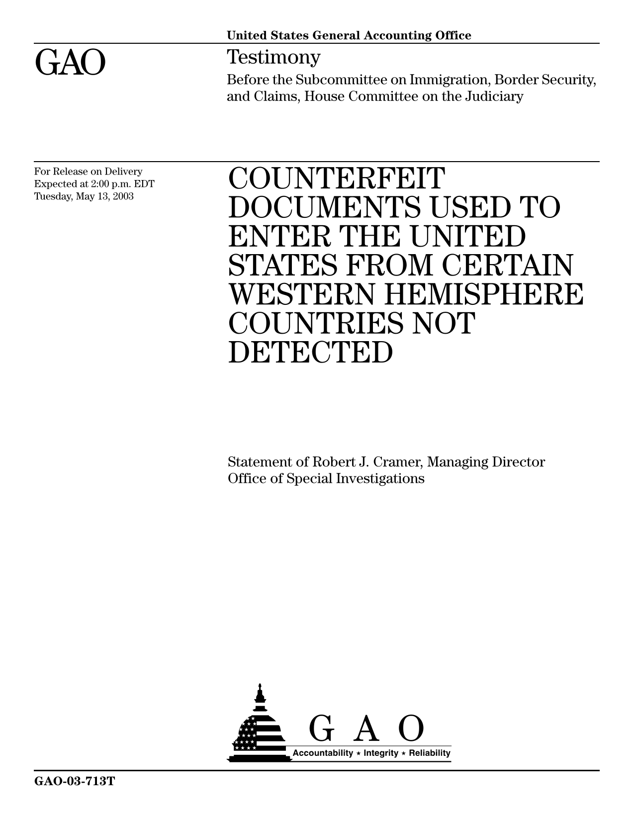 Counterfeit Documents Used To Enter The United States From Certain Western Hemisphere Countries Not  screenshot