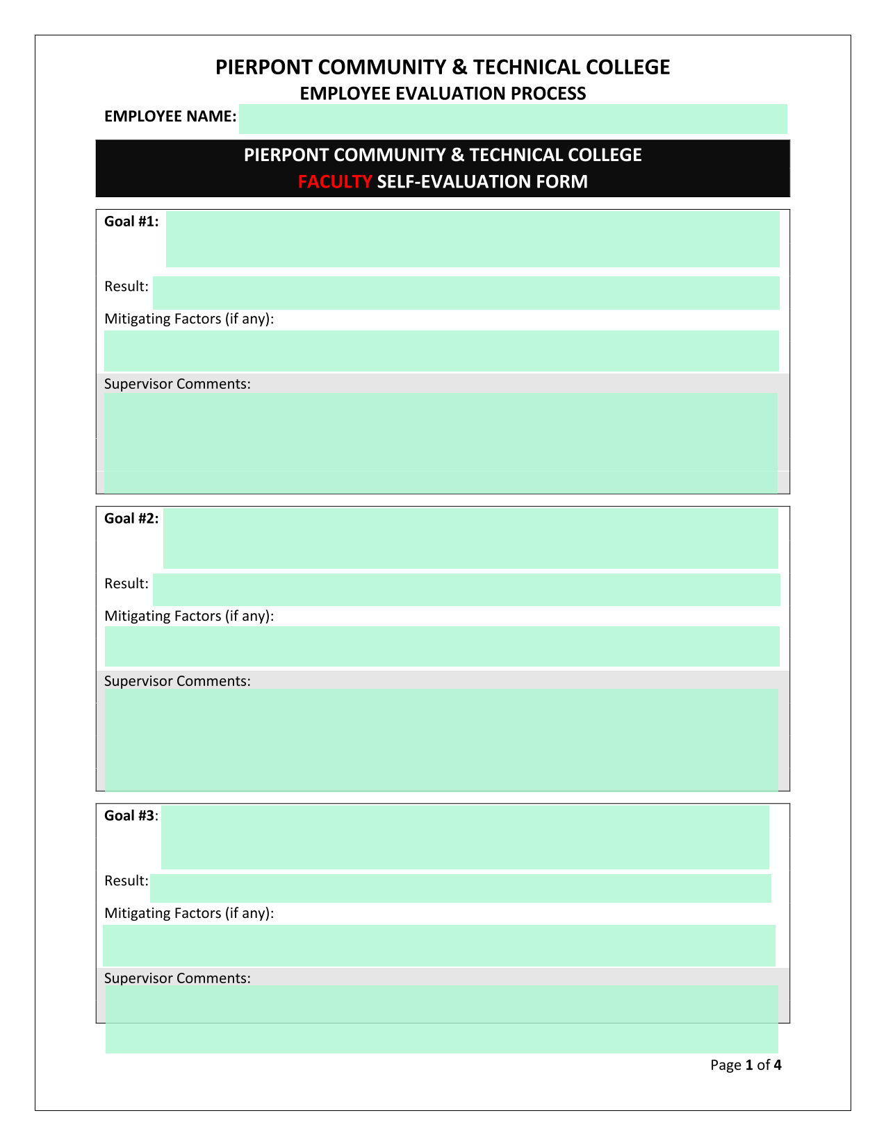 Employee Evaluation Process screenshot