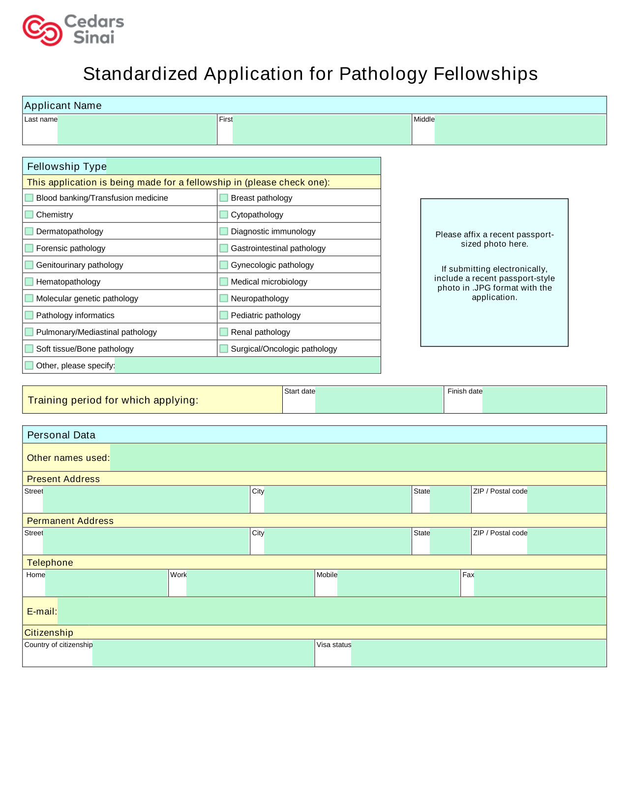 Standardized Application For Pathology Fellowships screenshot