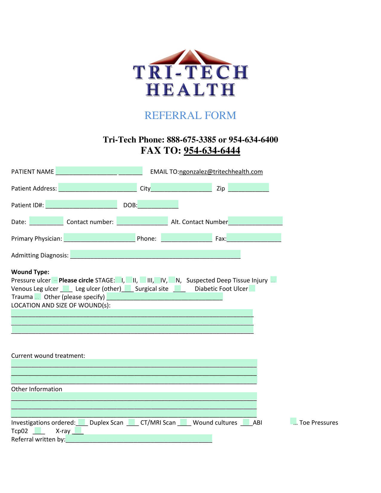 Referral Form screenshot