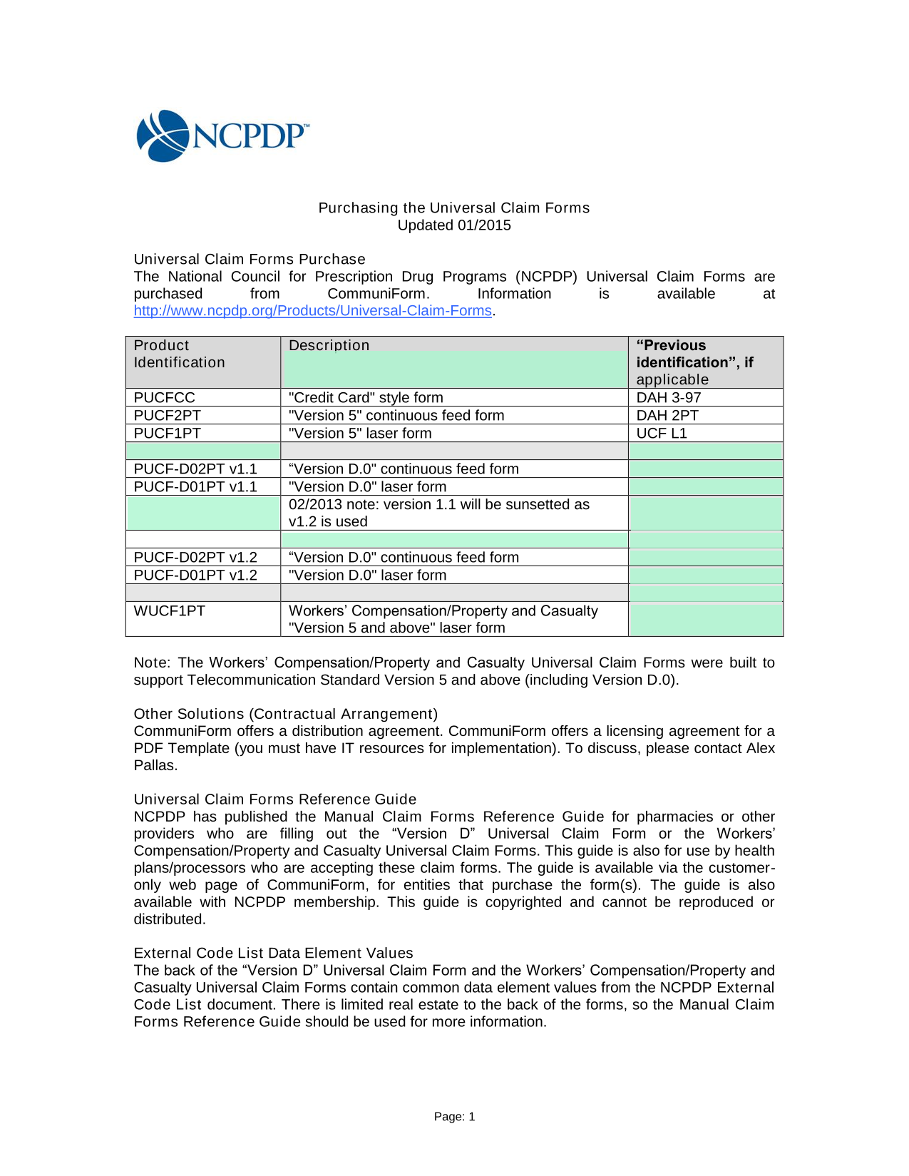 Universal Claim Forms Purchase screenshot