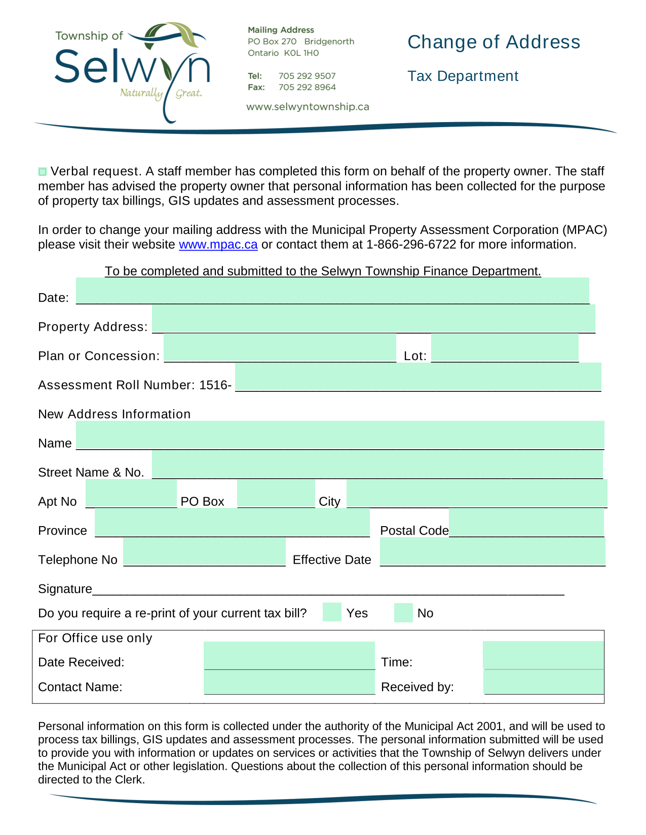 Change Of Address screenshot