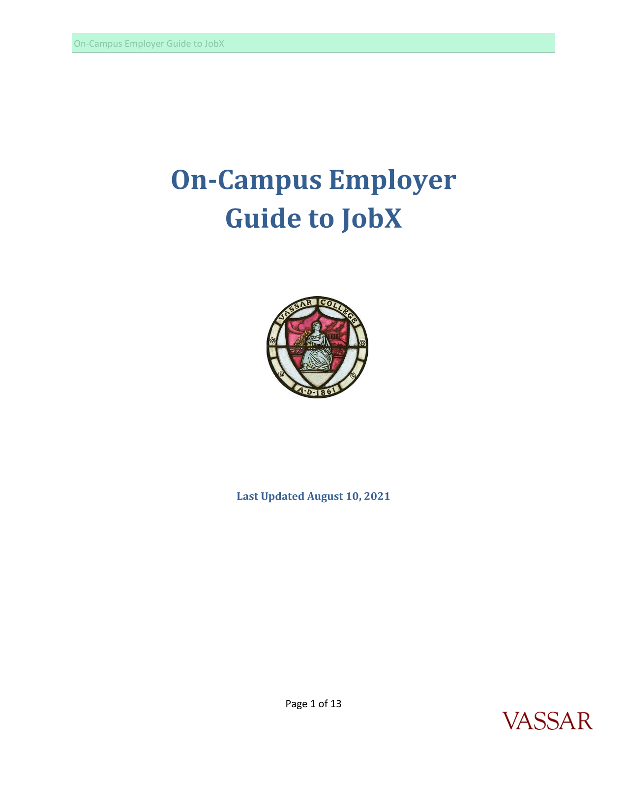 On Campus Employer Guide To JobX screenshot