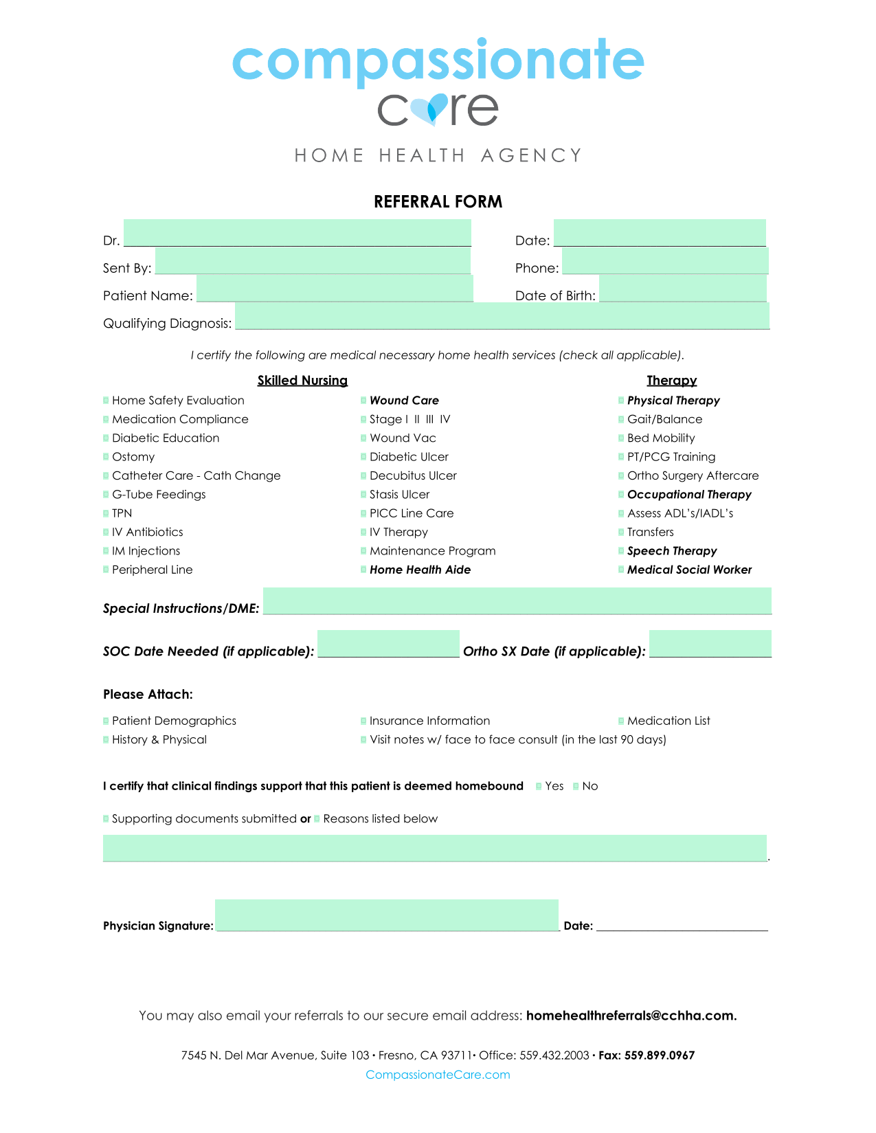 REFERRAL FORM screenshot