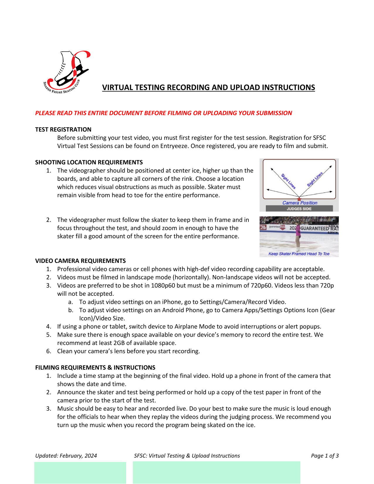 SFSC Virtual Testing  Upload Instructions screenshot